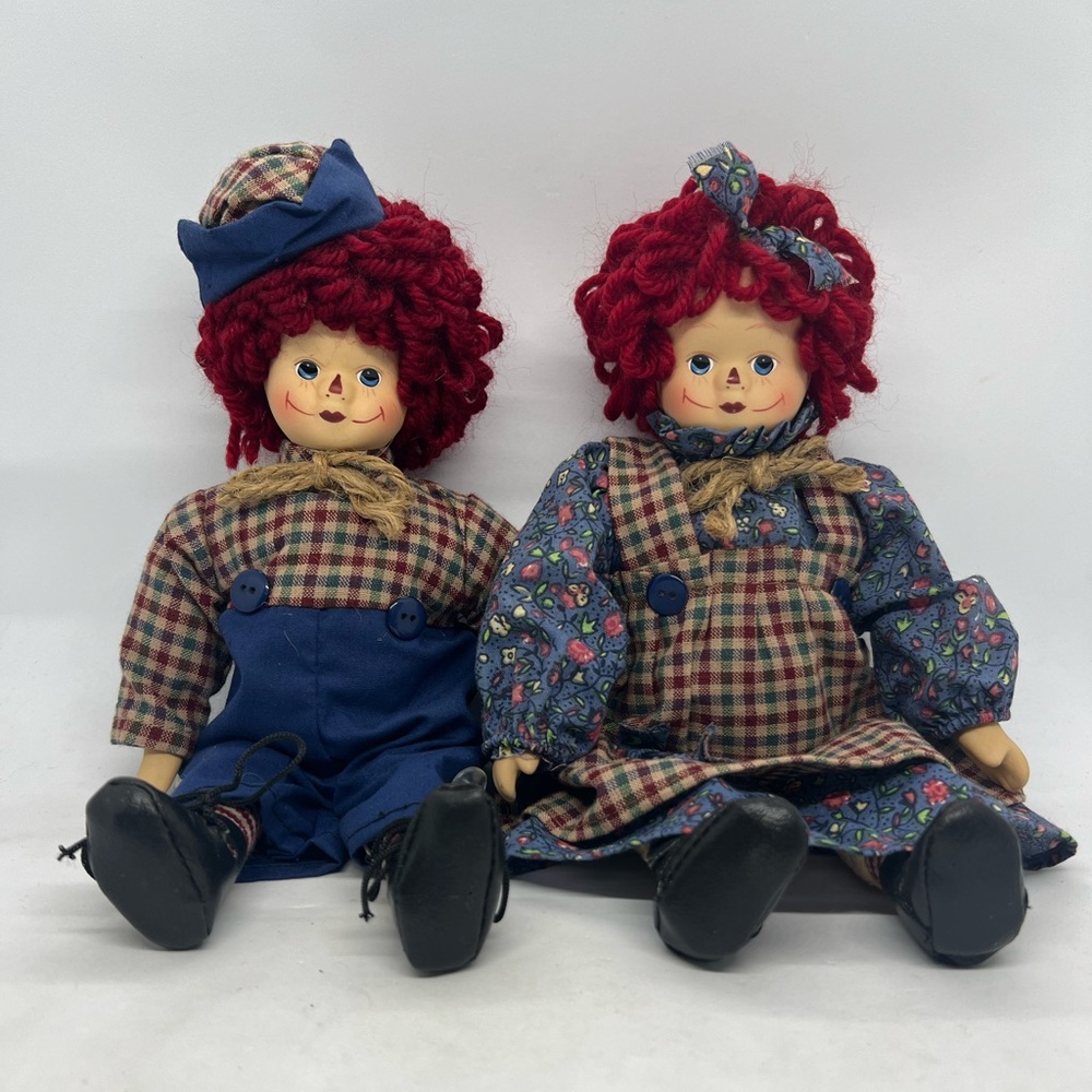 Springford Porcelain 10” Raggedy Ann & Andy Doll Set 1999.